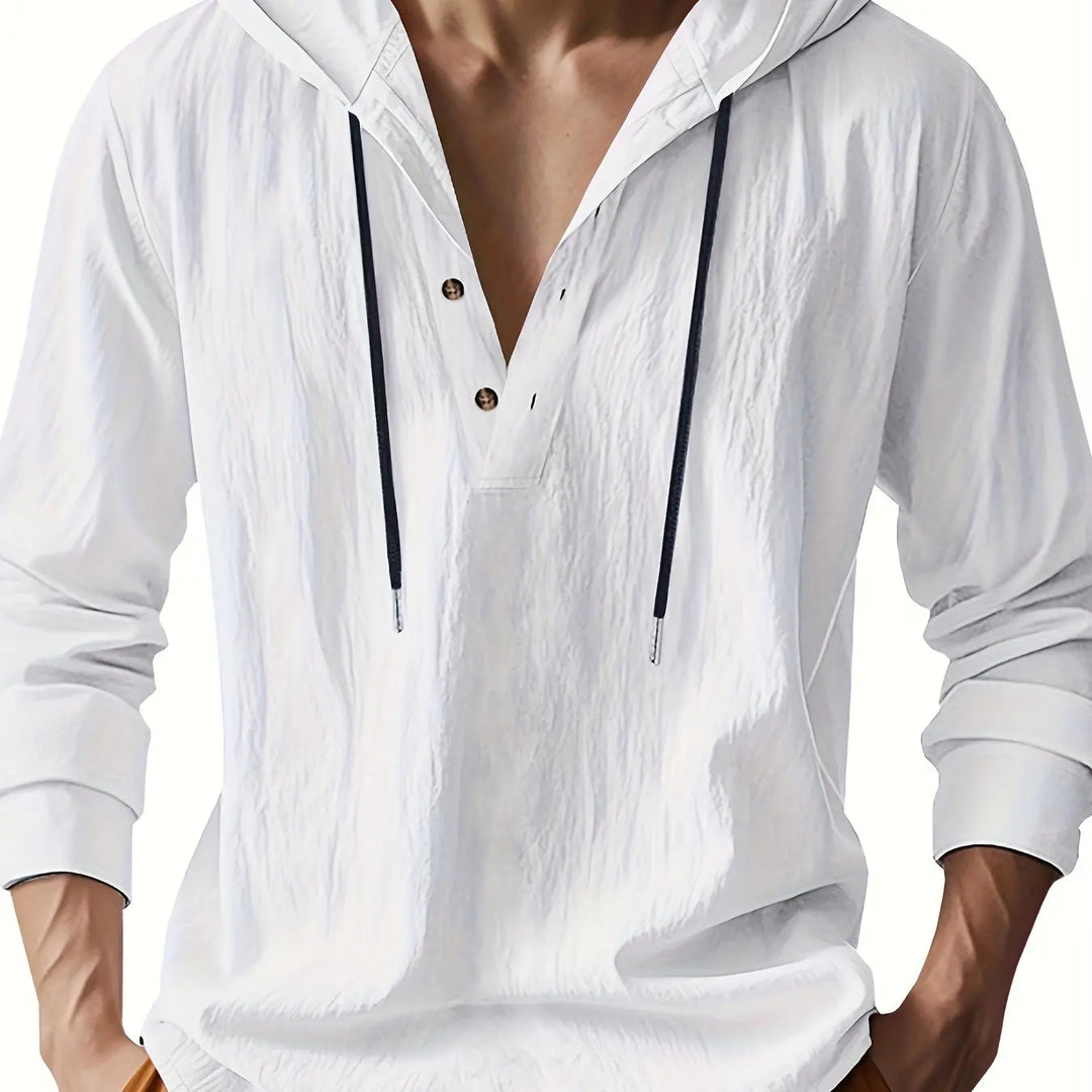 LAURENT MONACO | LUXURY LINEN HOODED SHIRT