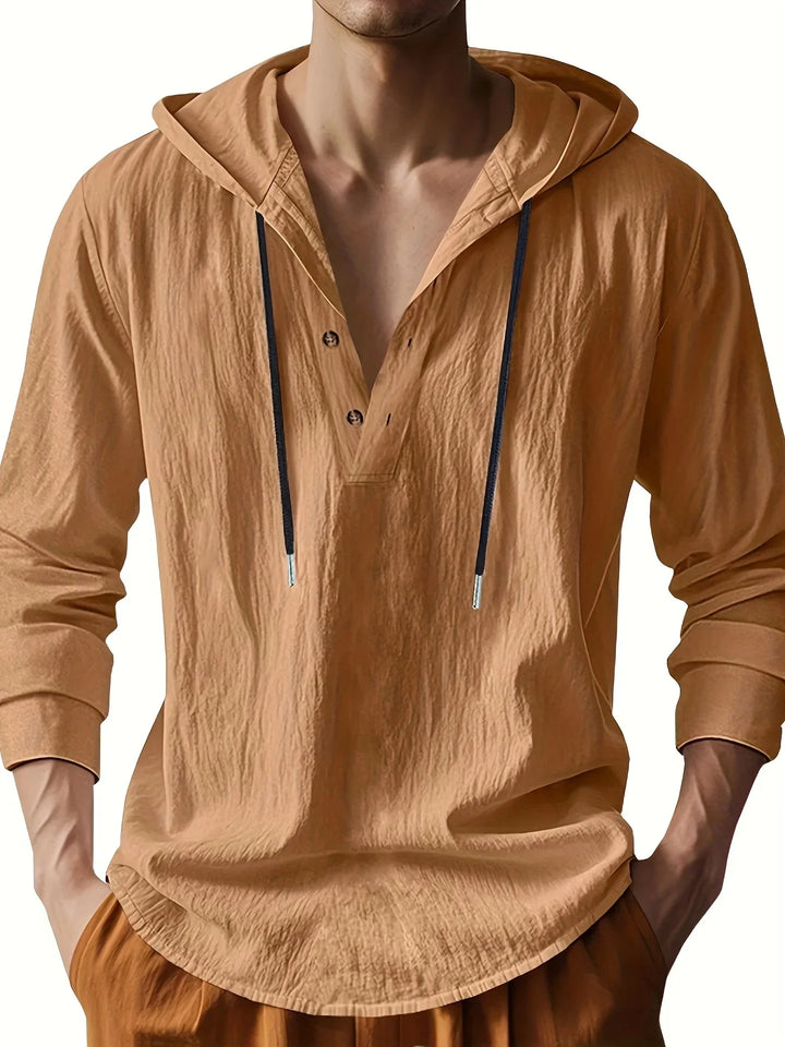 LAURENT MONACO | LUXURY LINEN HOODED SHIRT