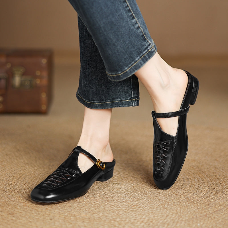Elya Genuine Leather Mules