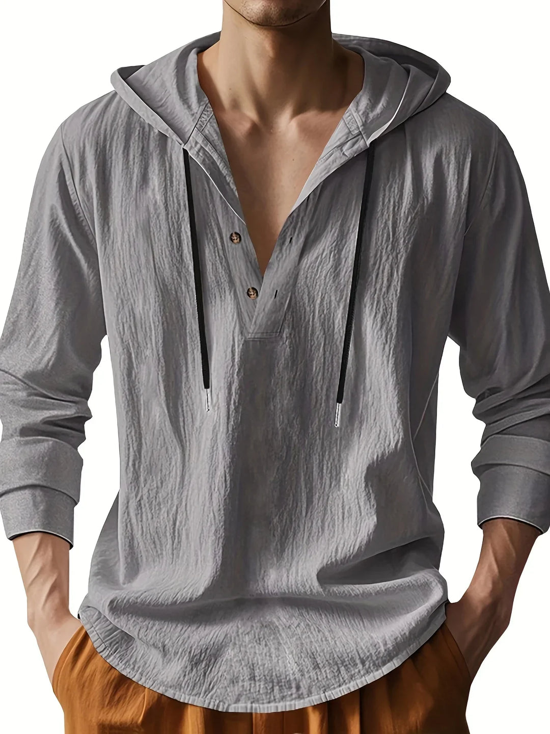 LAURENT MONACO | LUXURY LINEN HOODED SHIRT