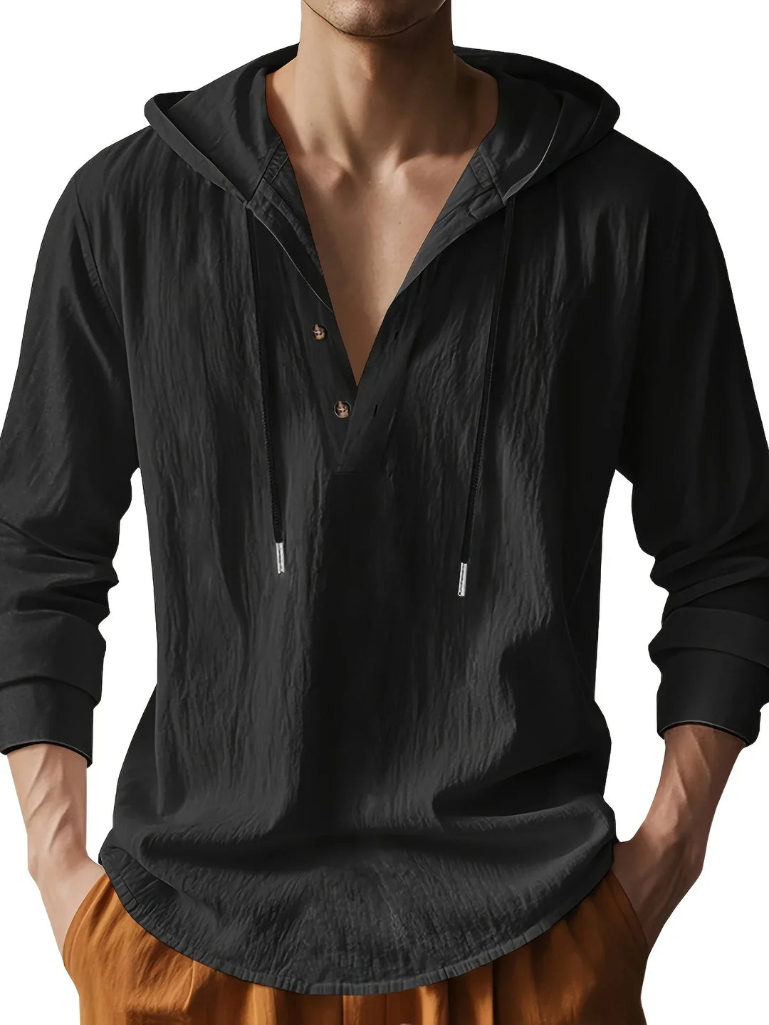 LAURENT MONACO | LUXURY LINEN HOODED SHIRT