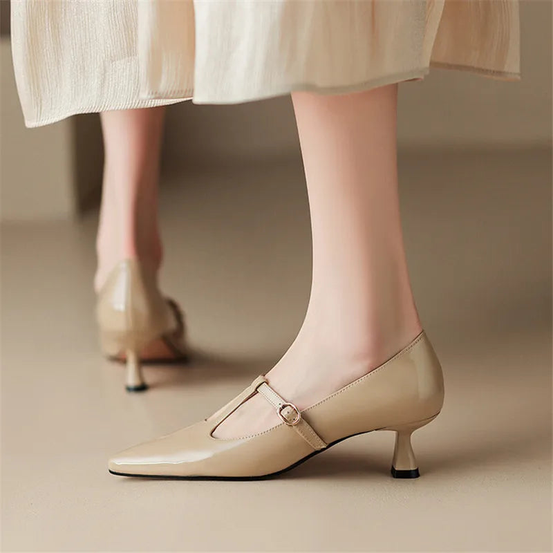 Ileen Genuine Leather Heels