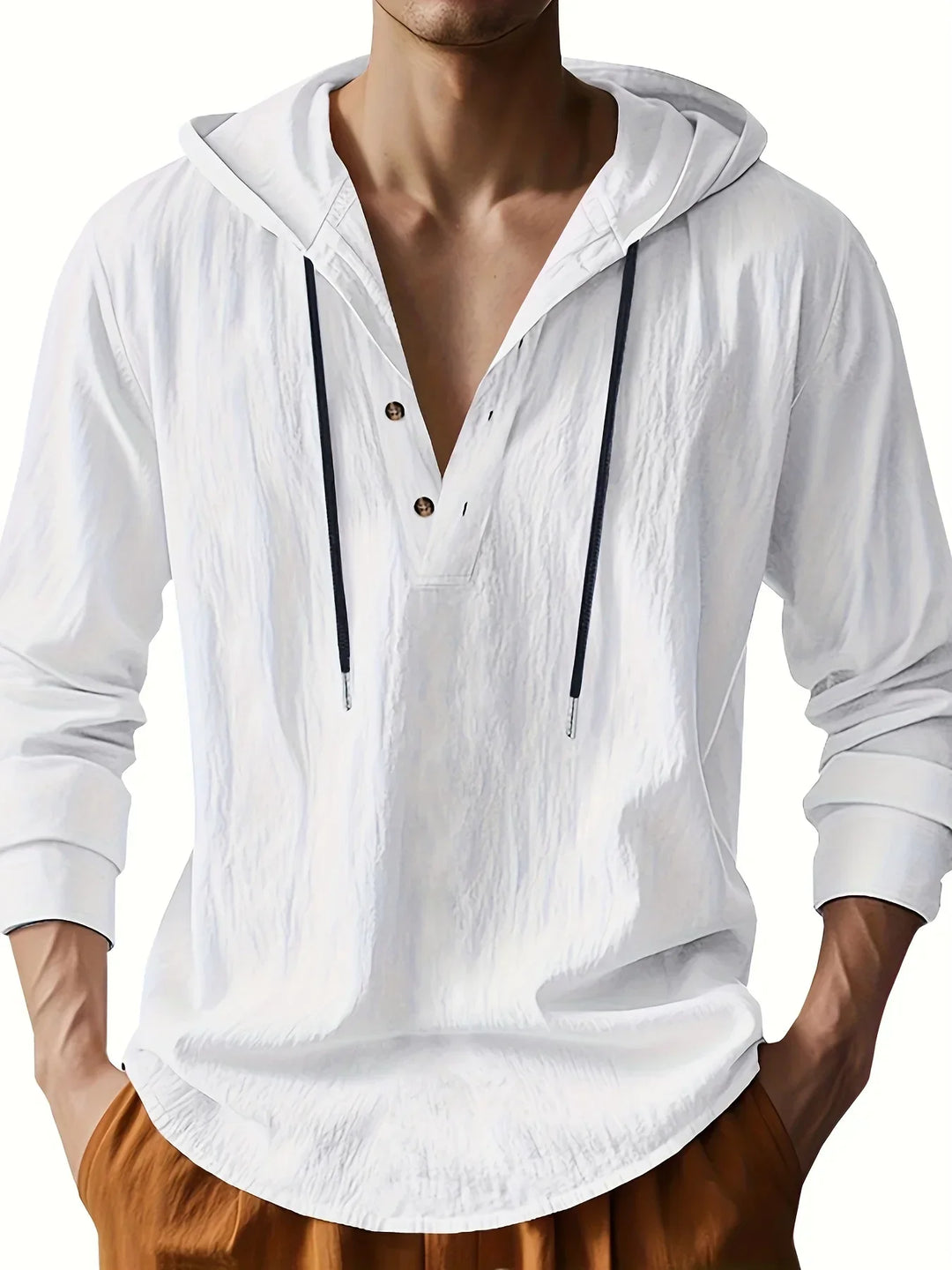 LAURENT MONACO | LUXURY LINEN HOODED SHIRT