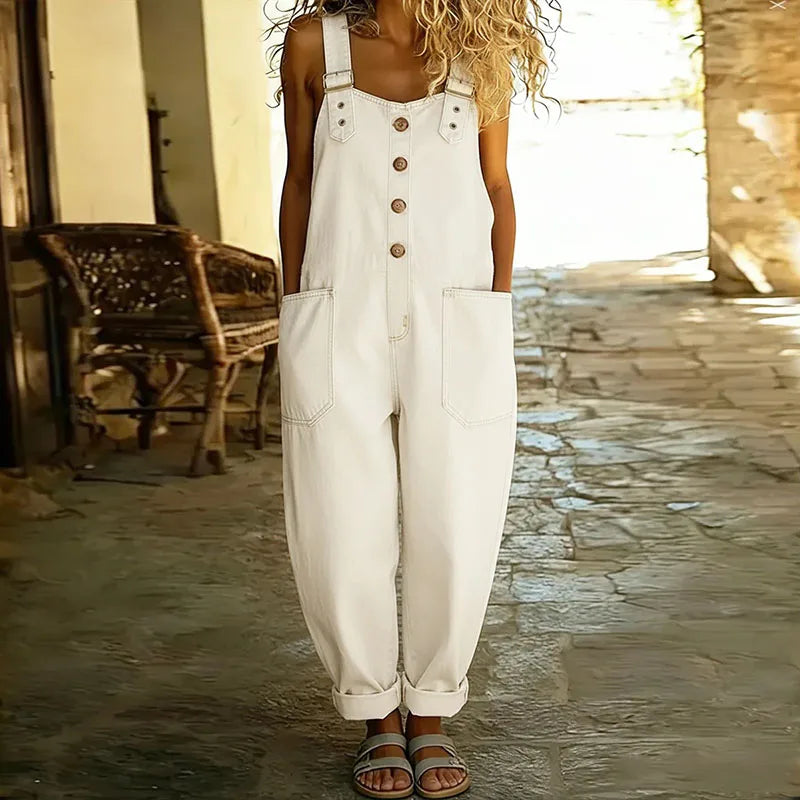 Mae™ | Vintage Cotton Salopette with Denim Effect