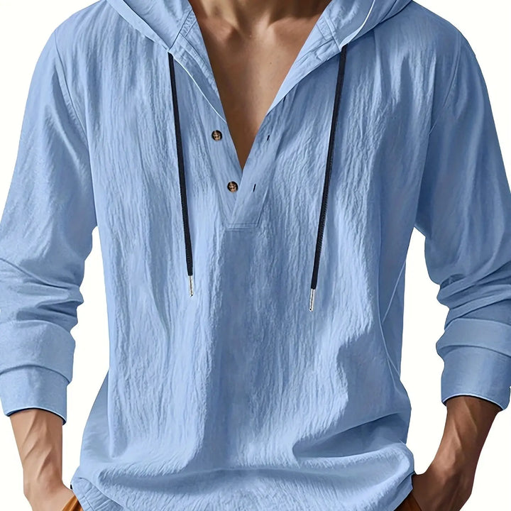 LAURENT MONACO | LUXURY LINEN HOODED SHIRT