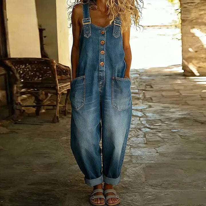 Mae™ | Vintage Cotton Salopette with Denim Effect