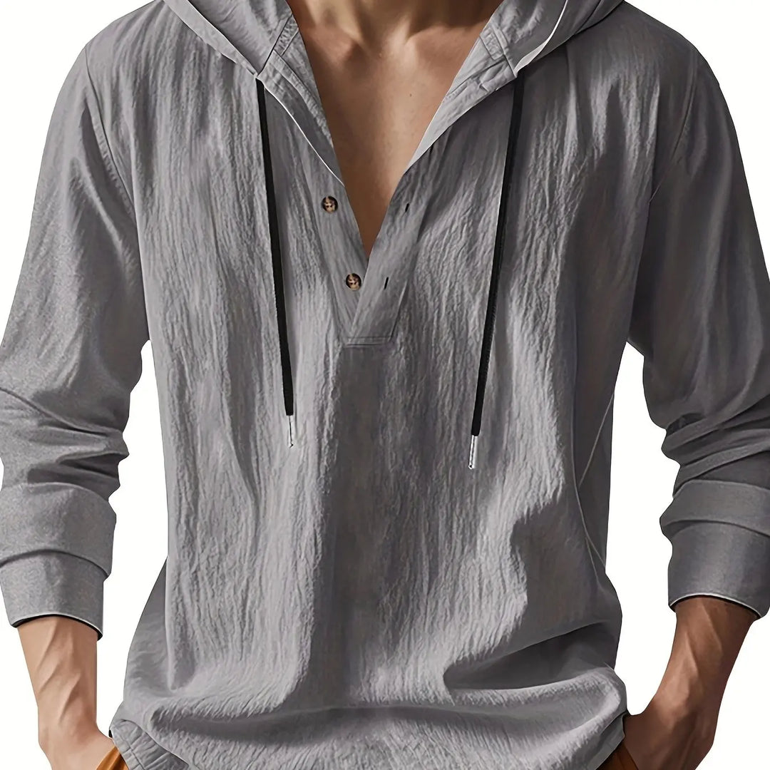 LAURENT MONACO | LUXURY LINEN HOODED SHIRT