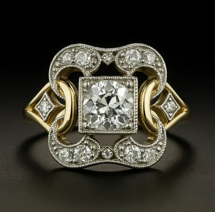 Vintage Zirconia Gold Ring