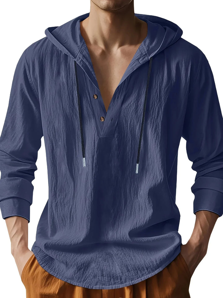 LAURENT MONACO | LUXURY LINEN HOODED SHIRT