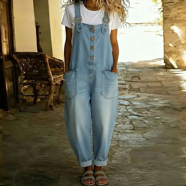 Mae™ | Vintage Cotton Salopette with Denim Effect