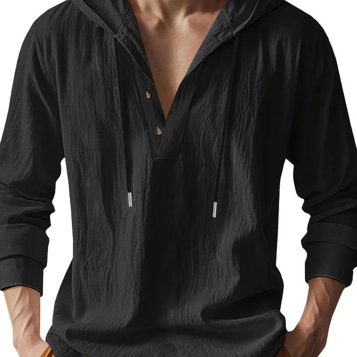 LAURENT MONACO | LUXURY LINEN HOODED SHIRT