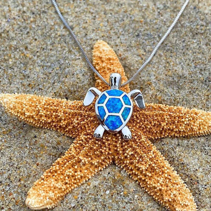 Sea Turtle Necklace & Earrings Set – Symbol of Protection & Ocean Love