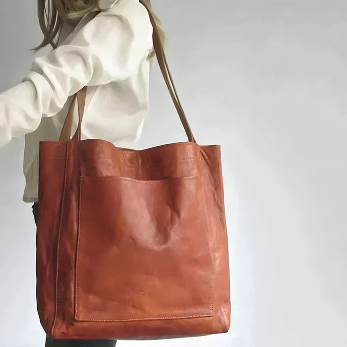 Clara™ | No More Searching | Leather Tote with Pockets
