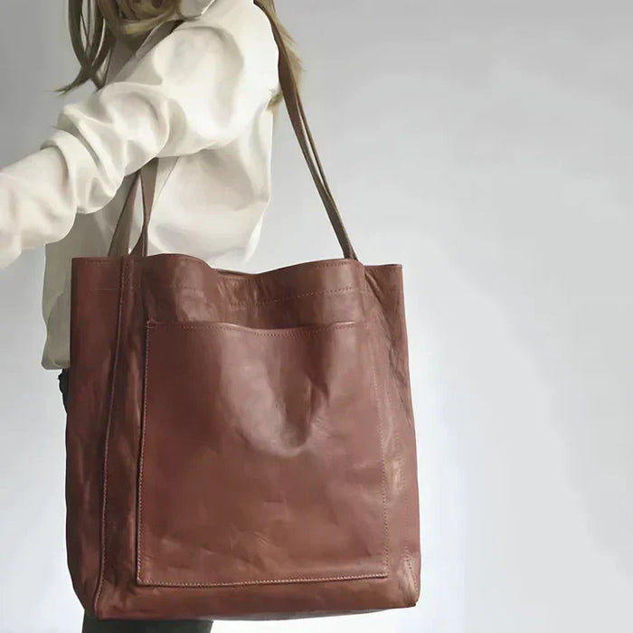 Clara™ | No More Searching | Leather Tote with Pockets