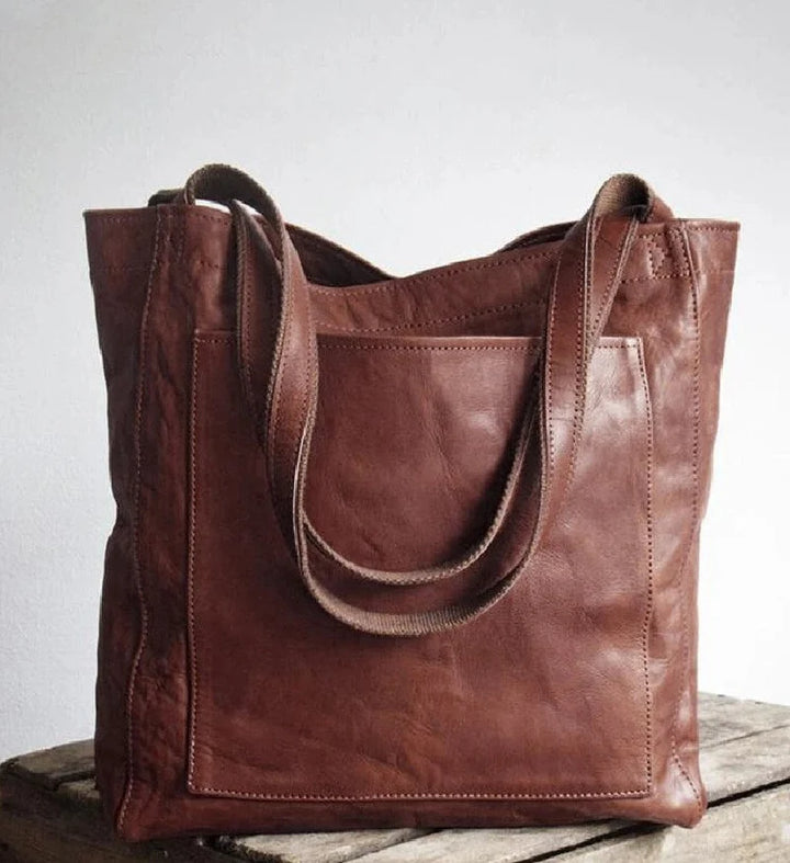 Clara™ | No More Searching | Leather Tote with Pockets