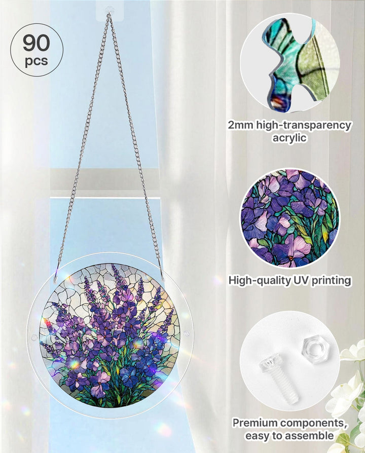 Acrylic Jigsaw Puzzle Suncatcher - Blooming Lavender