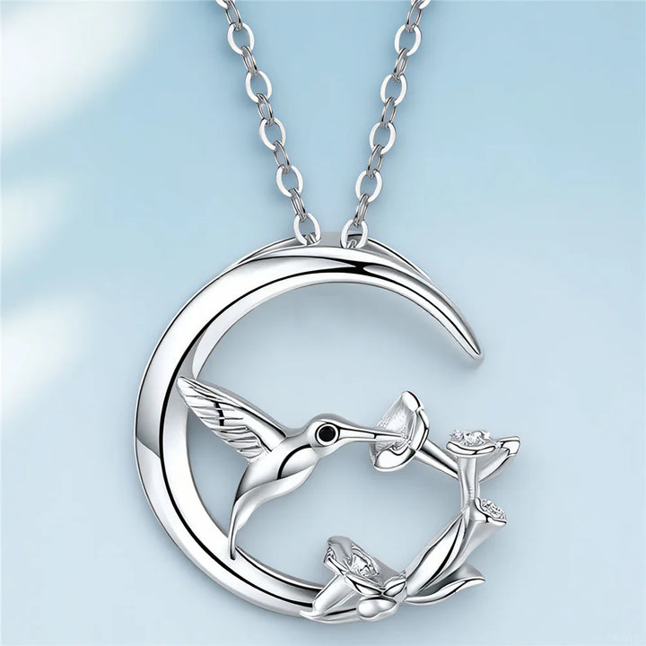 Moonbird Pendant Necklace – Vintage Silver
