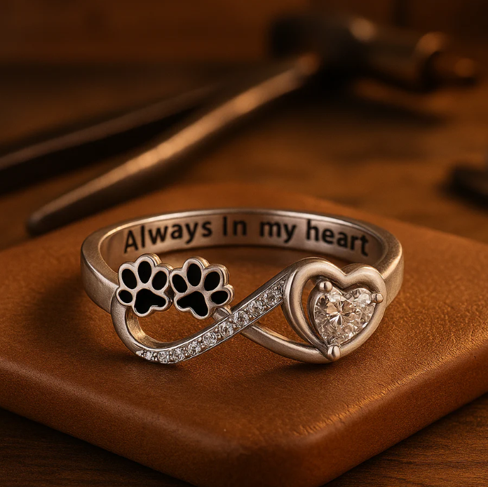 Paw Print Infinity Ring – A Symbol of Eternal Love