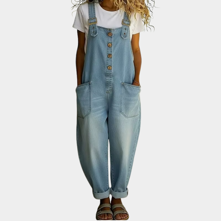Mae™ | Vintage Cotton Salopette with Denim Effect