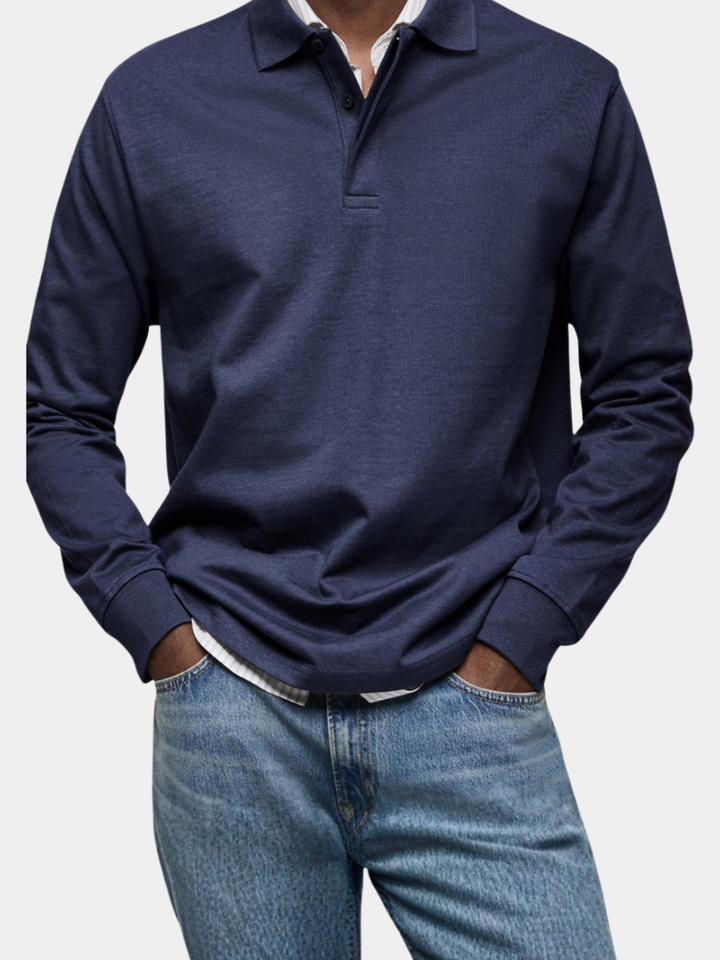 LAURENT MONACO | ELEGANT LONG-SLEEVED POLO FOR MEN