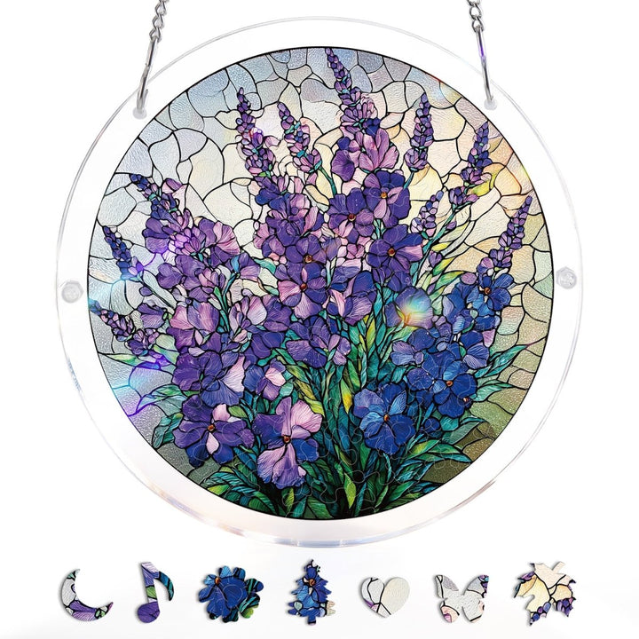 Acrylic Jigsaw Puzzle Suncatcher - Blooming Lavender