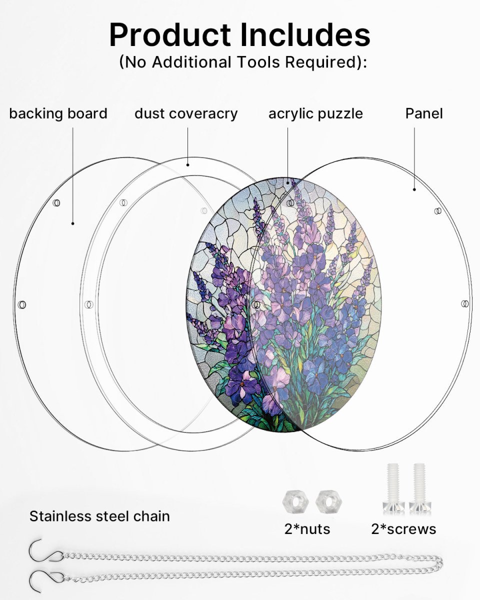 Acrylic Jigsaw Puzzle Suncatcher - Blooming Lavender