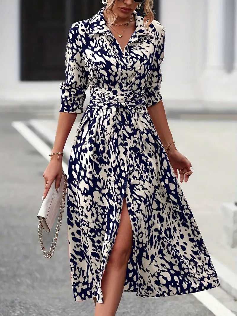 Ingrid | Fitted print dress