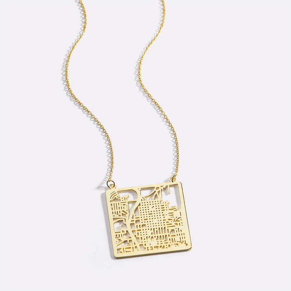 Custom Map Necklace
