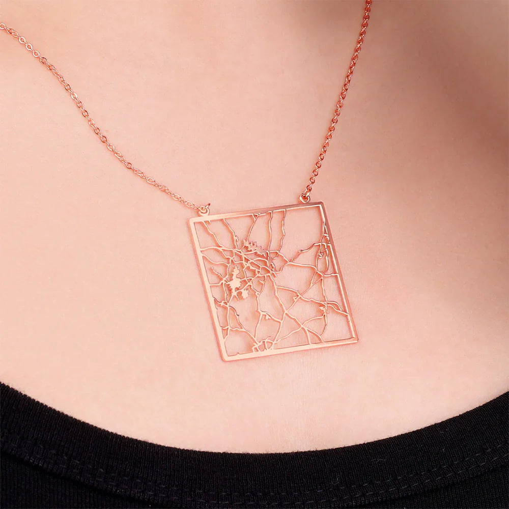 Custom Map Necklace