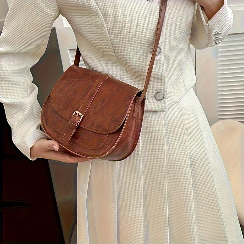 Grace™ | Compact & Elegant — Leather Saddle Bag