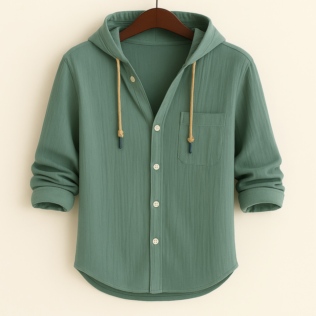 NOVAE | LUXURY SOFT COTTON SHIRT WITH HOOD