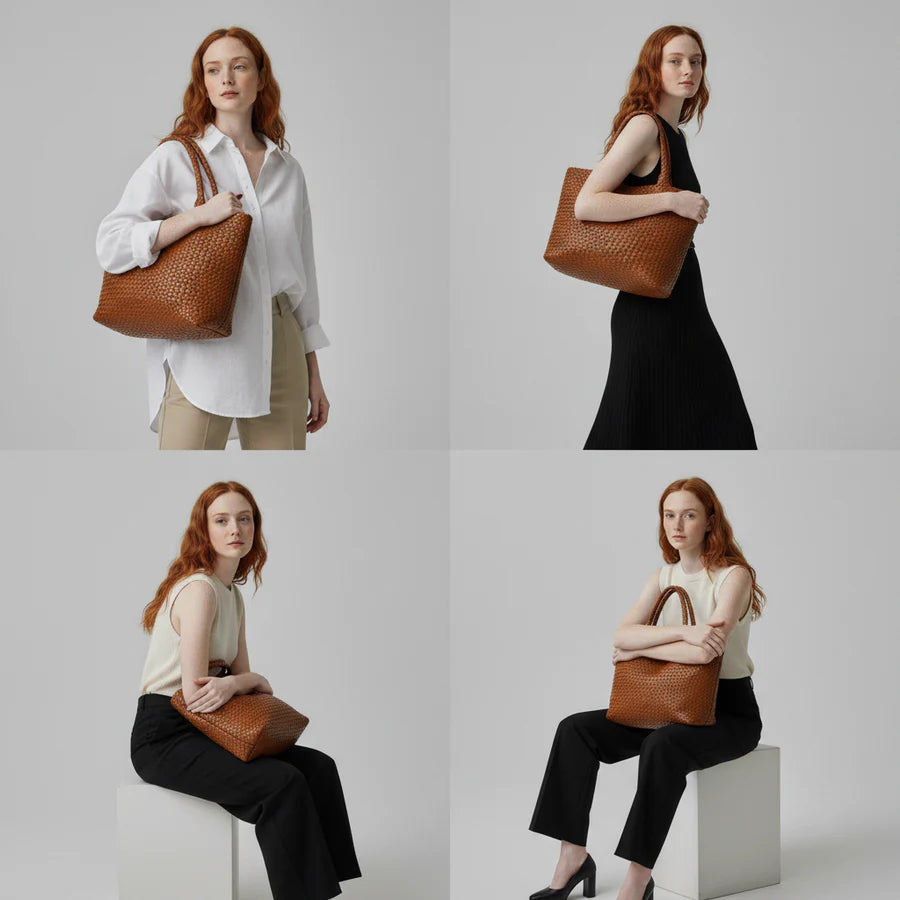 Liva | Handwoven Vegan Leather Tote