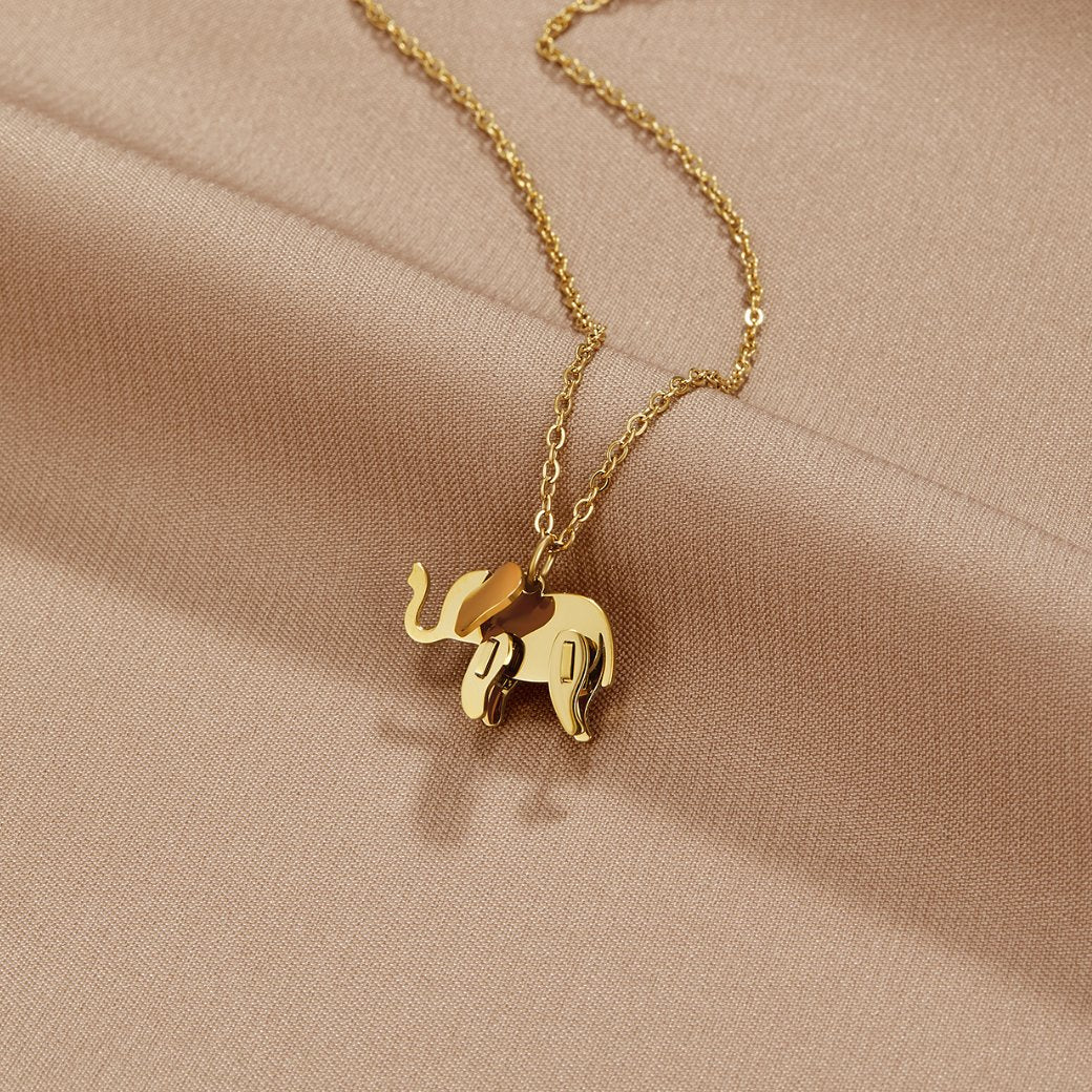 Fortuna Elephant Pendant Necklace