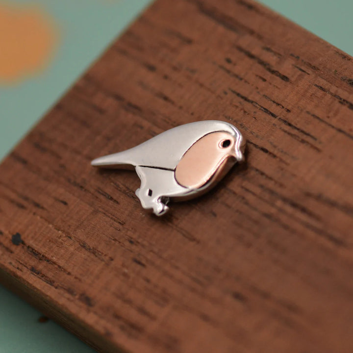 Bird Stud Earrings in Sterling Silver, Silver or Rose Gold, Nature Inspired