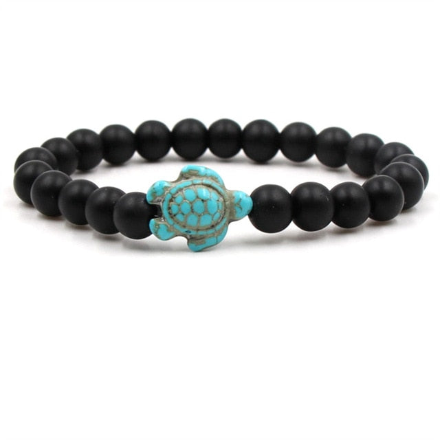 Turtle Bracelet with Natural Stone Beads