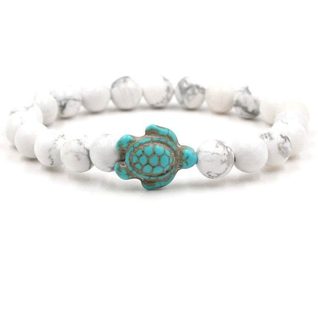 Turtle Bracelet with Natural Stone Beads
