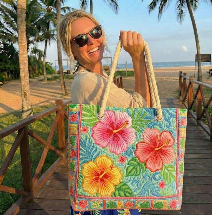 Tropical Bloom Beach Tote