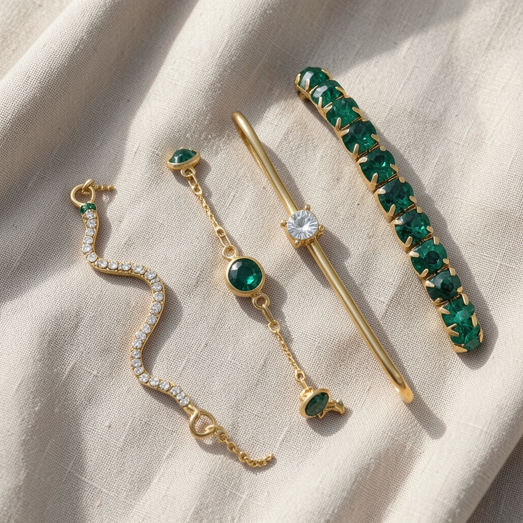 Green Gemstone Bracelet Set