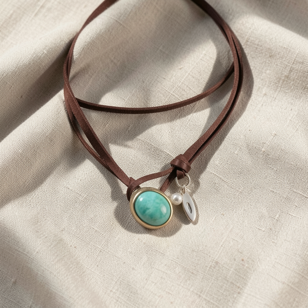 Vintage Bohemian Turquoise Pendant Necklace