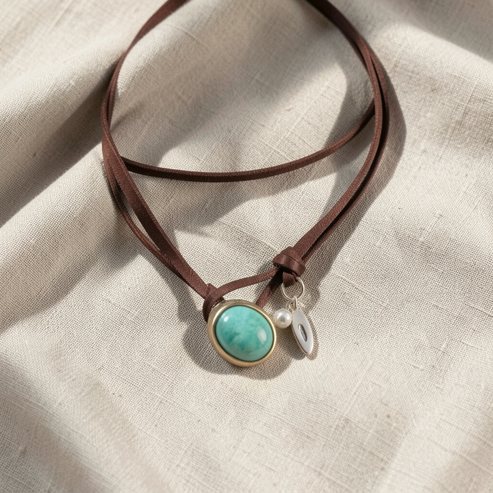 Vintage Bohemian Turquoise Pendant Necklace
