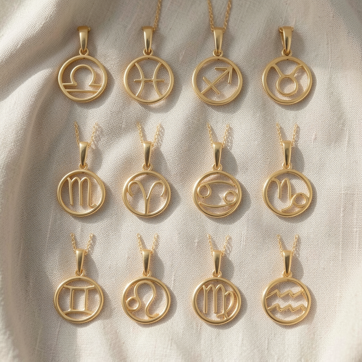 Zodiac Sign Necklace | Gold