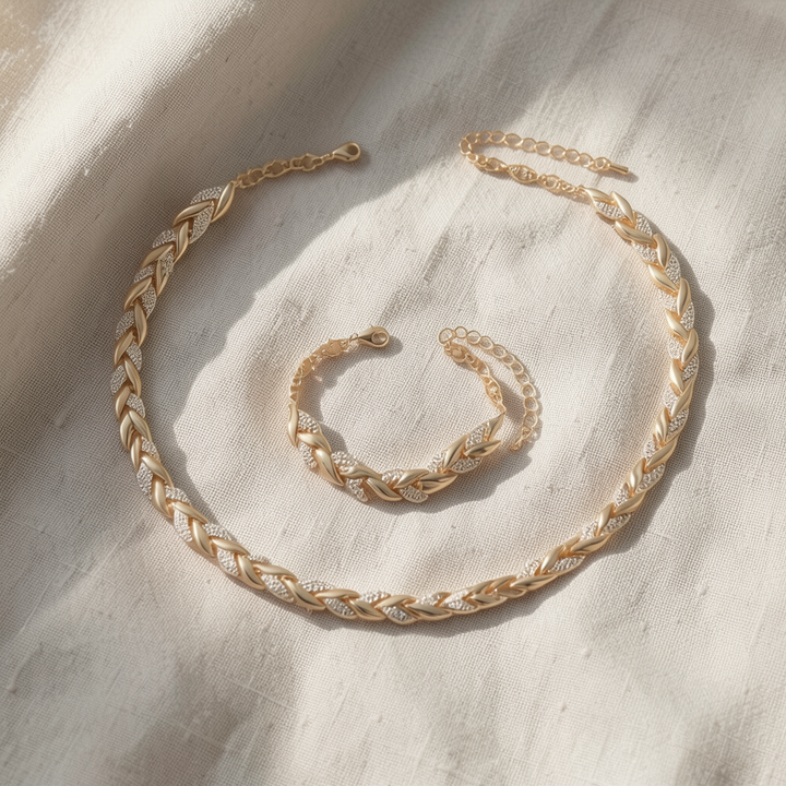 Elegant Glass Rhinestone Fish Tail Set
