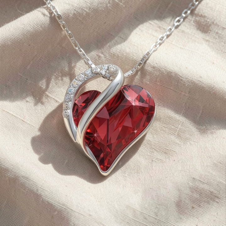 Heart-Shaped Crystal Love Necklace