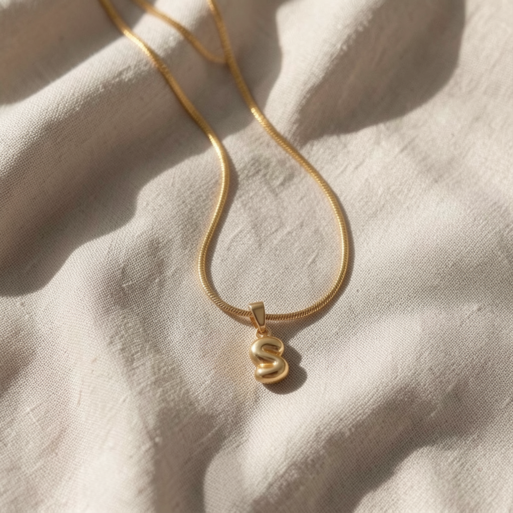 Sophisticated Bubble Letter Necklace